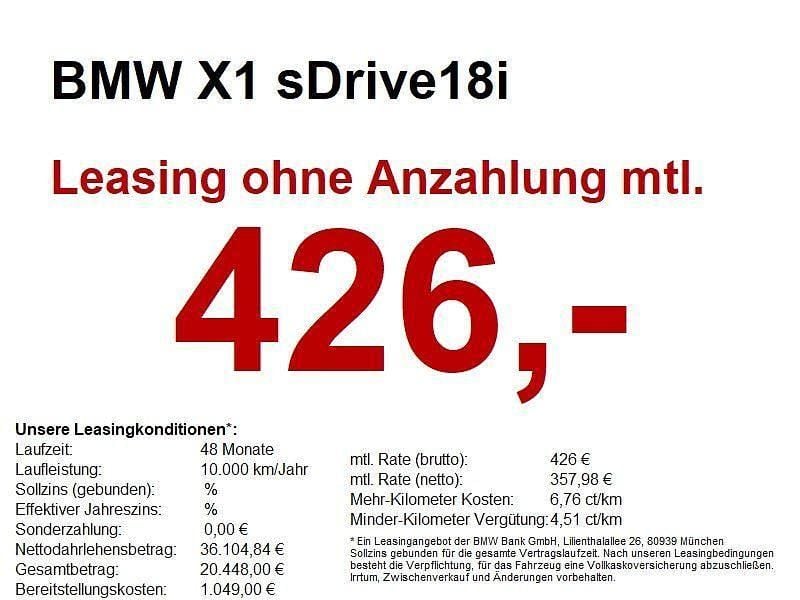 Neu BMW X1 136 PS (100 kW) 2026 Schwarz SUV