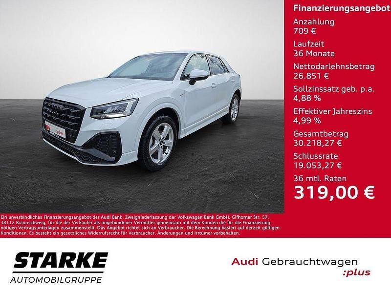 Gletscherweiß metallic Gebraucht 2024 Audi Q2 S-Line SUV | 27.560 € (Fairer Preis) - Bild 1/4