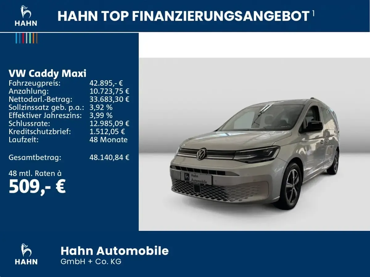 Neu VW Caddy Maxi Style 116 PS (85 kW) 2025 Silber Van / Kleinbus