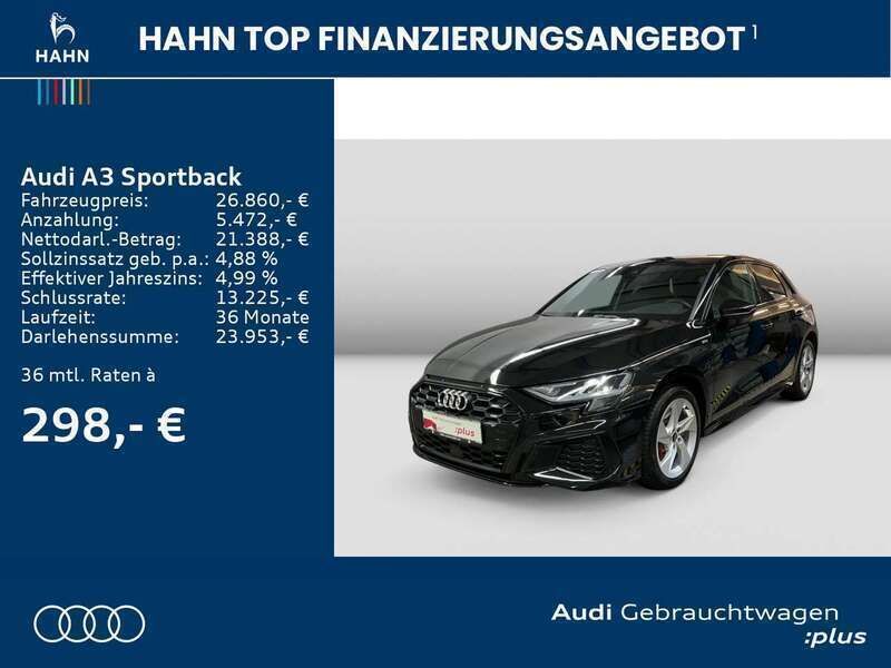 Mythosschwarz metallic Gebraucht 2022 Audi A3 e-tron S-Line Kleinwagen | 25.860 € (Guter Preis) - Bild 1/2