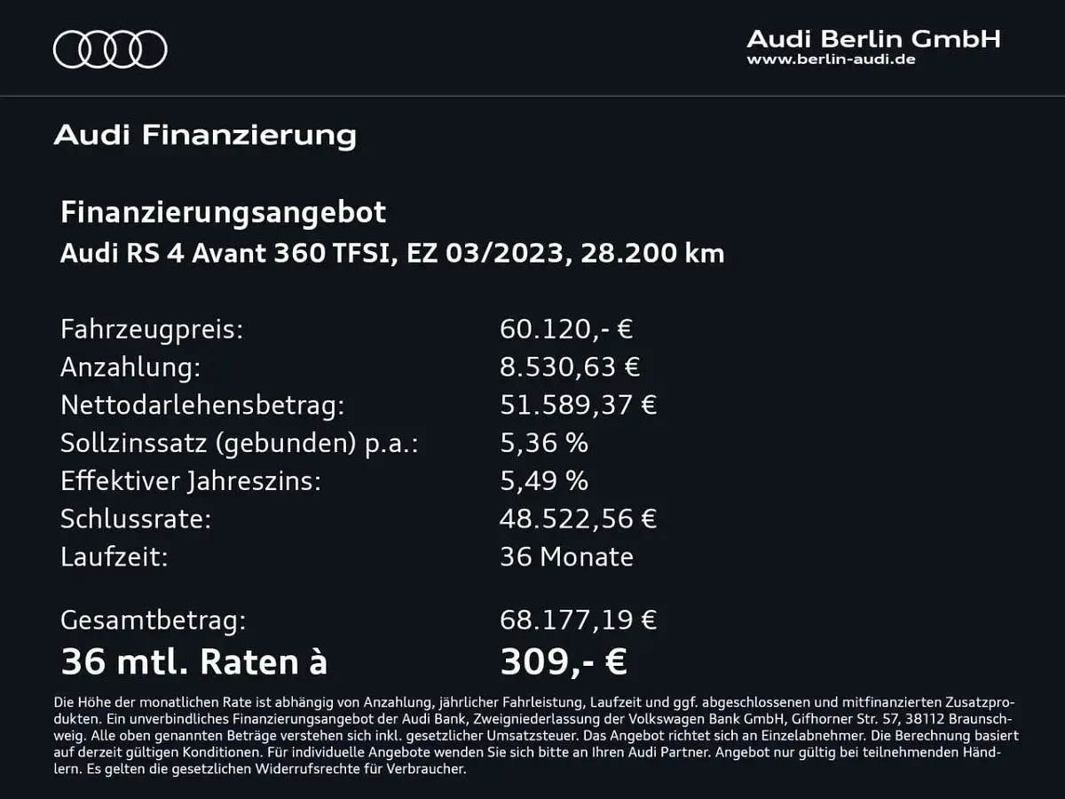 Gebraucht Audi RS4 Ambiente 450 PS (330 kW) 2023 Nardograu Kombi