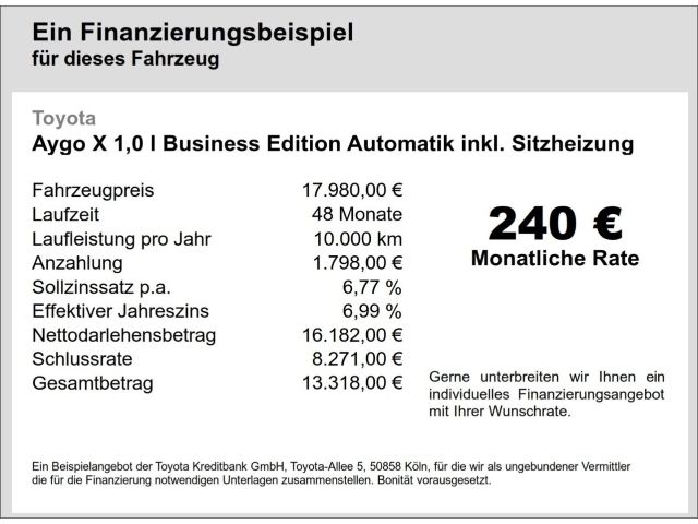 Grau Neu 2025 Toyota Aygo Business Edition Kleinwagen | 17.980 € - Bild 1/1