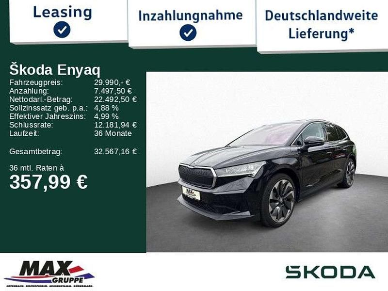 Schwarz Gebraucht 2021 Skoda Enyaq iV Suite SUV | 29.990 € (Fairer Preis) - Bild 1/3