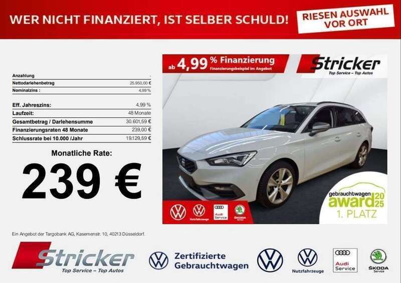 Nevada weiß metallic Gebraucht 2024 Seat Leon ST FR-Line Kombi | 25.950 € (Superpreis) - Bild 1/3