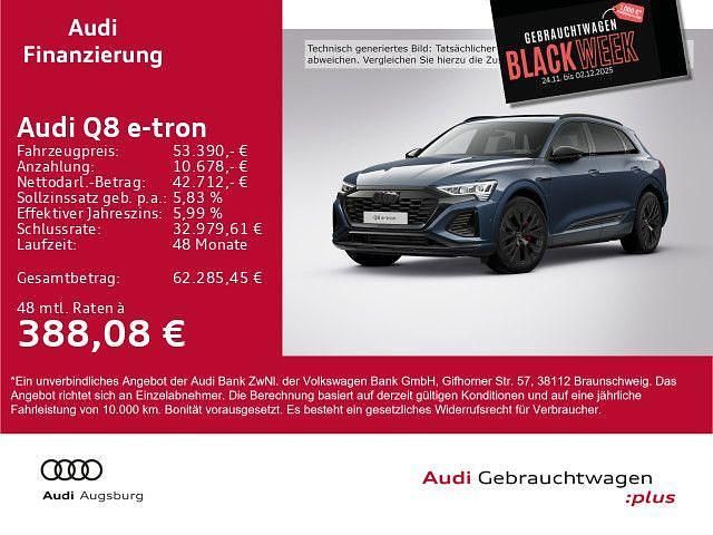 Plasmablau metallic Gebraucht 2023 Audi Q8 e-tron S-Line SUV | 53.390 € (Etwas zu teuer) - Bild 1/4