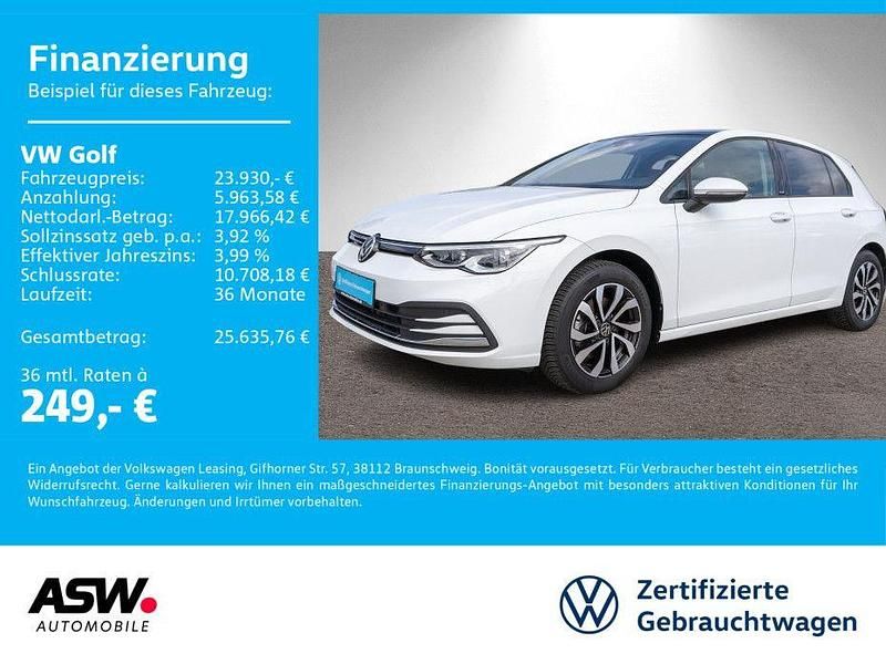 Pure white Gebraucht 2022 VW Golf VIII Active Limousine | 22.960 € (Fairer Preis) - Bild 1/4