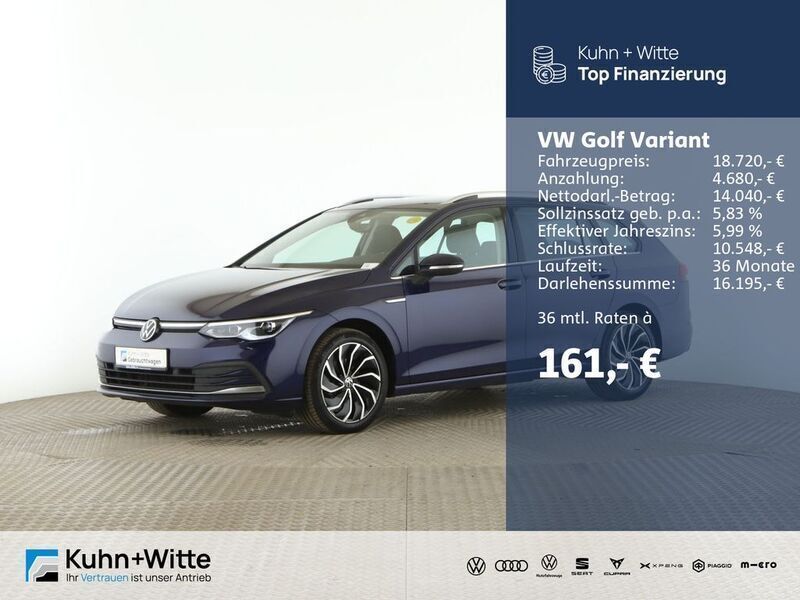 Blau Gebraucht 2022 VW Golf VIII Style Kombi | 18.720 € (Superpreis) - Bild 1/3