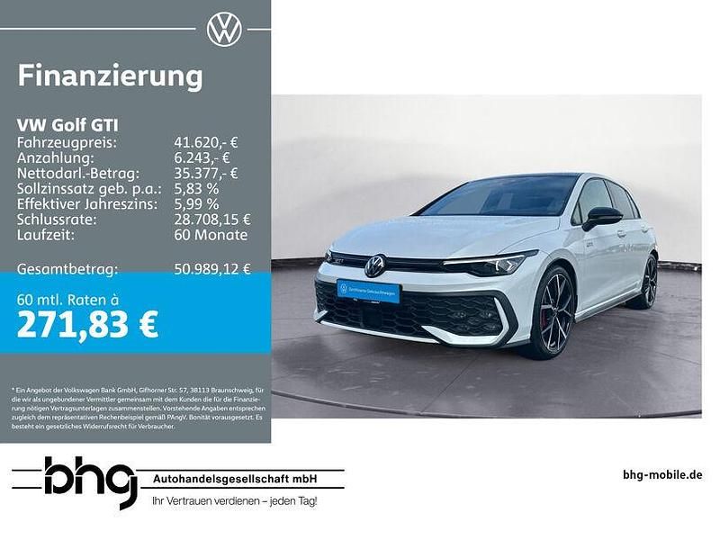 Oryxweiß perlmutteffekt Gebraucht 2024 VW Golf VIII GTI Limousine | 38.720 € (Fairer Preis) - Bild 1/4