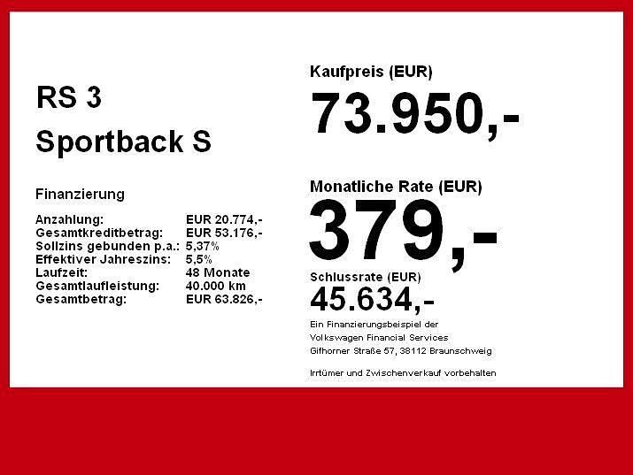 Gebraucht Audi RS3 Sport 400 PS (294 kW) 2026 Schwarz Limousine