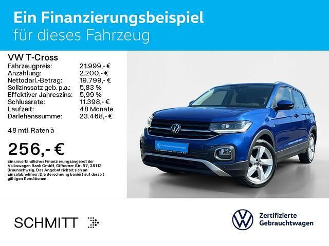 Gebraucht VW T-Cross Style 110 PS (80 kW) 2021 Reef blue metallic (metallic) SUV