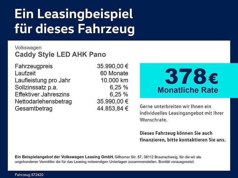 Gebraucht VW Caddy Style 122 PS (89 kW) 2024 Blau (costa azul (blau)) Van / Kleinbus