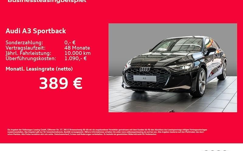 Schwarz Neu 2025 Audi A3 Sportback Advanced Limousine | 37.969 € (Fairer Preis) - Bild 1/4