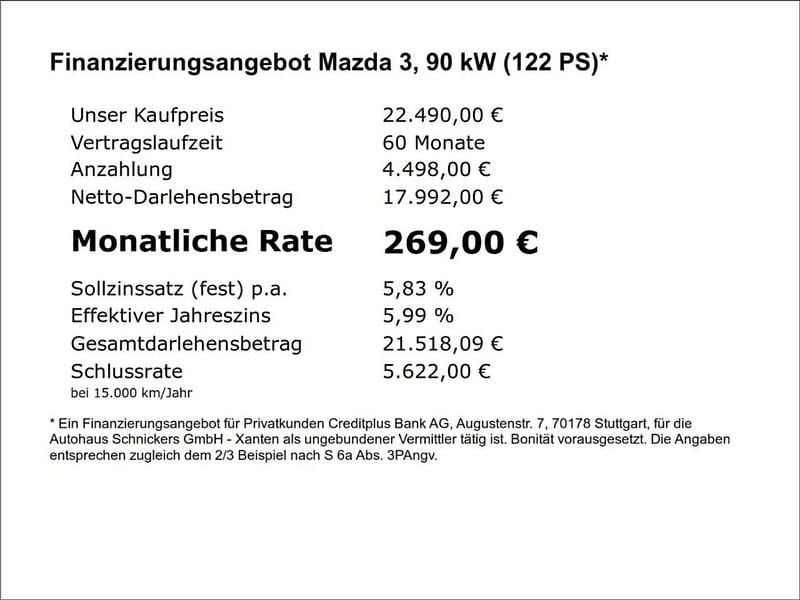 Gebraucht Mazda 3 122 PS (89 kW) 2024 Deep crystal blue Limousine