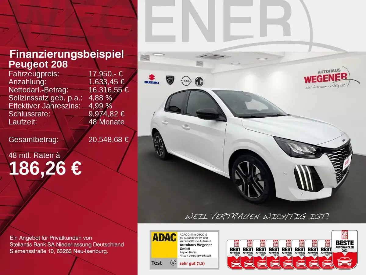 Gebraucht Peugeot 208 Allure 101 PS (74 kW) 2024 Schnee weiß Kleinwagen