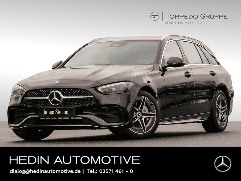 Schwarz metallic Gebraucht 2022 Mercedes C200 AMG Kombi | 34.890 € (Superpreis) - Bild 1/4