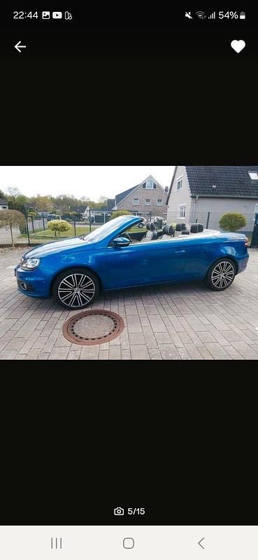 Second-hand VW Eos Exclusive 140 CP (102 kW) 2014 Albastru Cabrio
