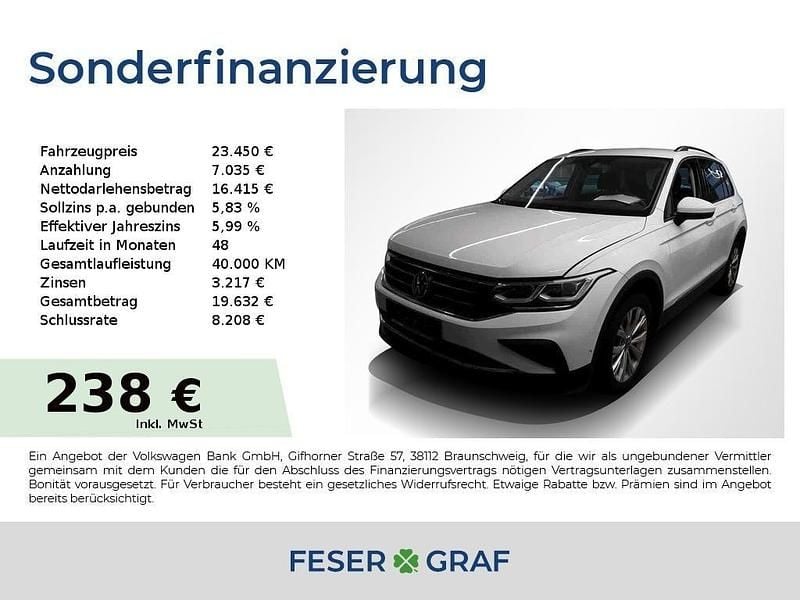 Gebraucht VW Tiguan 150 PS (110 kW) 2023 Pure white SUV