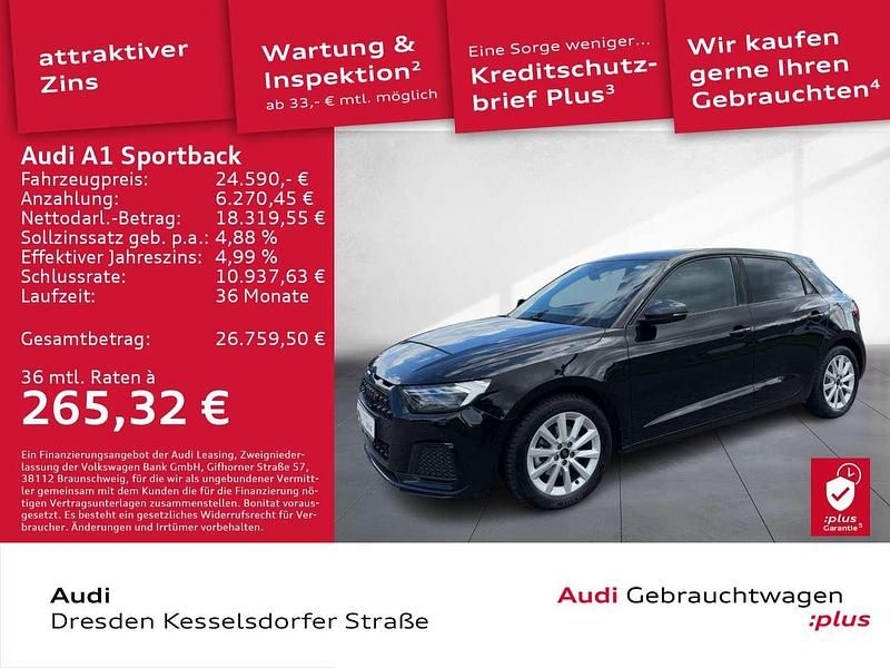Mythosschwarz metallic/manhatt Gebraucht 2024 Audi A1 Advanced Kleinwagen | 24.590 € (Fairer Preis) - Bild 1/4