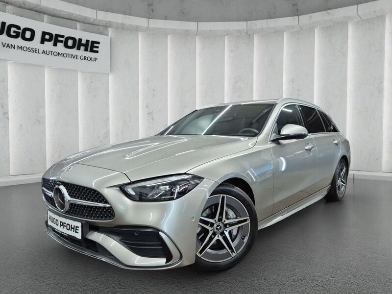 Mojavesilber metalliclack Gebraucht 2023 Mercedes C220 AMG line Kombi | 40.950 € (Fairer Preis) - Bild 1/4