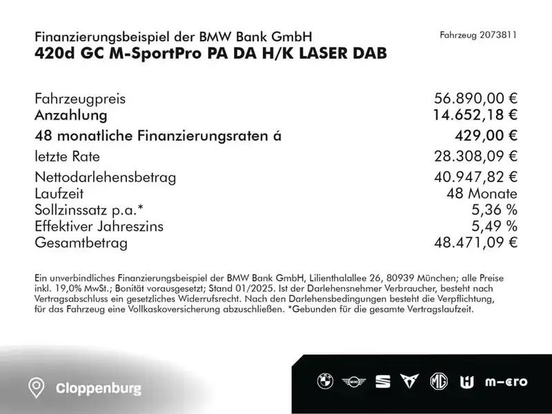 Gebraucht BMW 420 Gran Coupé Efficient Dynamics 190 PS (139 kW) 2023 Black sapphire (schwarz) Coupé