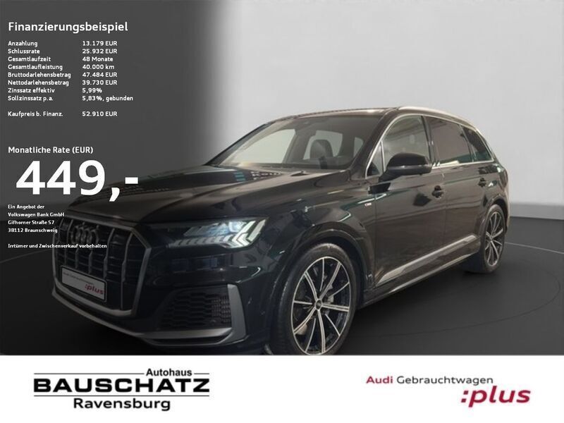 Mythosschwarz metallic Gebraucht 2021 Audi Q7 S-Line SUV | 55.410 € (Fairer Preis) - Bild 1/2