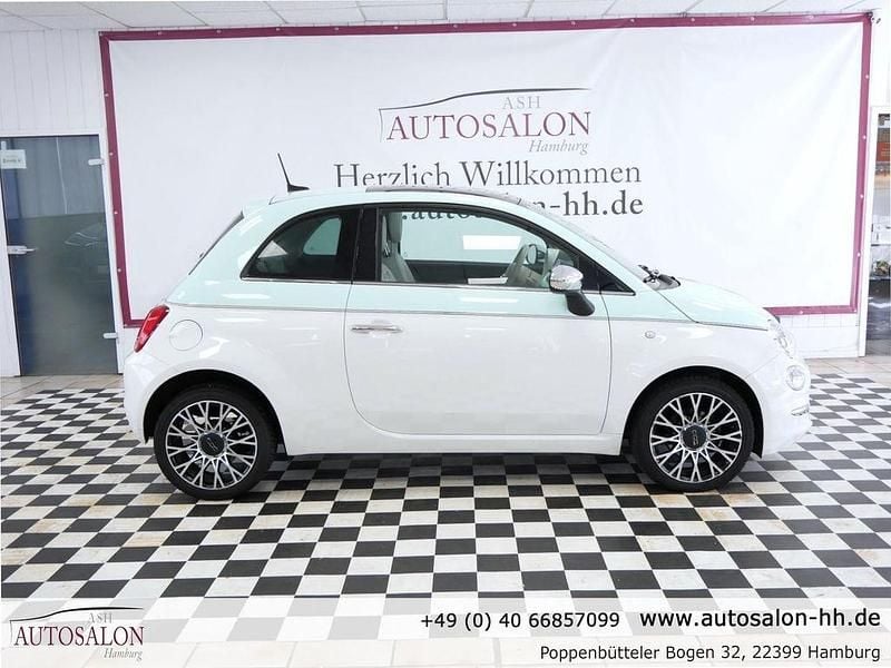 Gebraucht Fiat 500 Collezione 69 PS (50 kW) 2019 Gelato weiß und tau grün Limousine