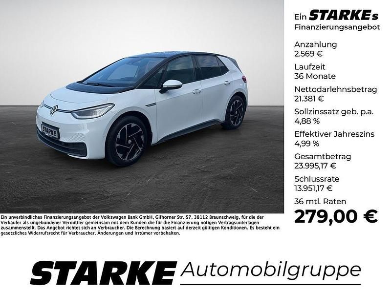Gletscherweiß metallic Gebraucht 2022 VW ID.3 Pro Kleinwagen | 23.950 € (Guter Preis) - Bild 1/4