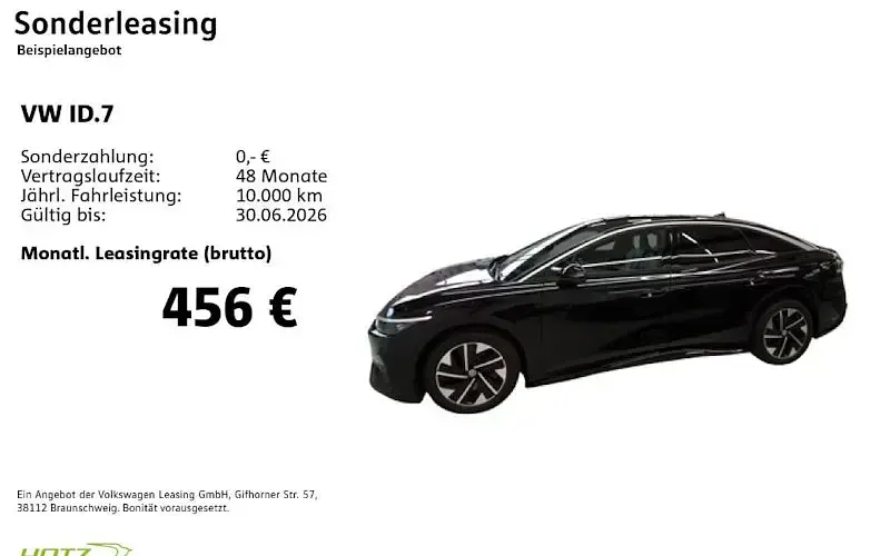 Gebraucht VW ID.7 Pro 210 kW (286 PS) 2023 Grenadillschwarz metallic Kleinwagen