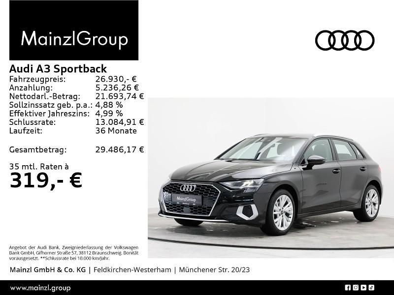 Schwarz Gebraucht 2022 Audi A3 Ambiente Limousine | 26.330 € (Fairer Preis) - Bild 1/3