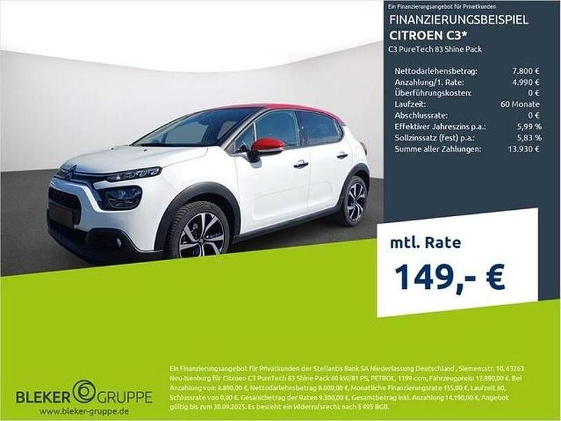Polar weiß Gebraucht 2023 Citroën C3 PureTech Kleinwagen | 11.980 € (Guter Preis) - Bild 1/3