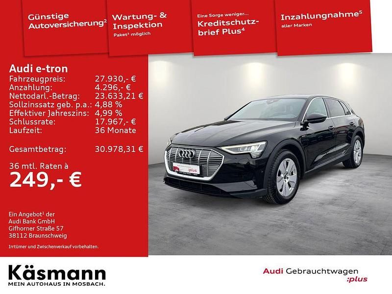 Brillantschwarz Gebraucht 2021 Audi e-tron Ambiente SUV | 27.930 € (Fairer Preis) - Bild 1/4