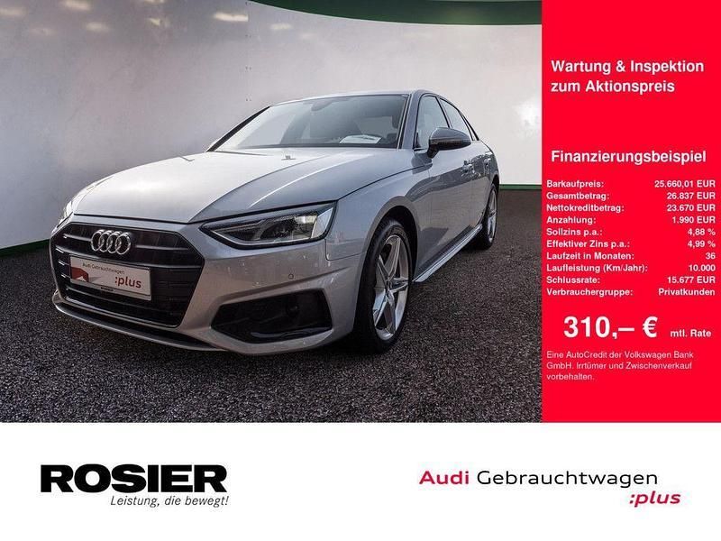 Silber / florettsilber (metallic) Gebraucht 2021 Audi A4 Advanced Limousine | 25.660 € (Superpreis) - Bild 1/4