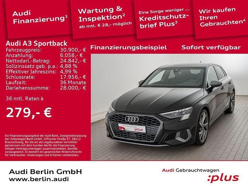 Mythosschwarz metallic Gebraucht 2021 Audi A3 Ambiente Limousine | 30.900 € (Teuer) - Bild 1/3