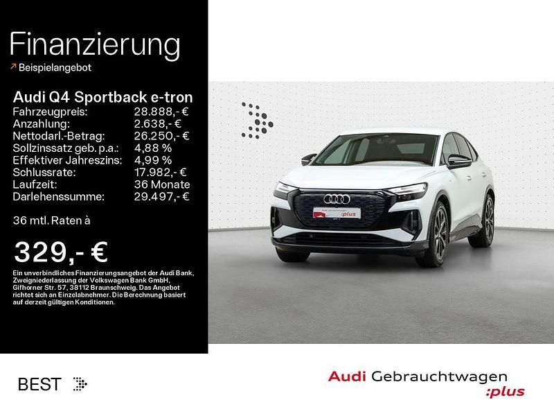 Gletscherweiß metallic Gebraucht 2022 Audi Q4 Sportback e-tron Ambiente SUV | 28.888 € (Fairer Preis) - Bild 1/4