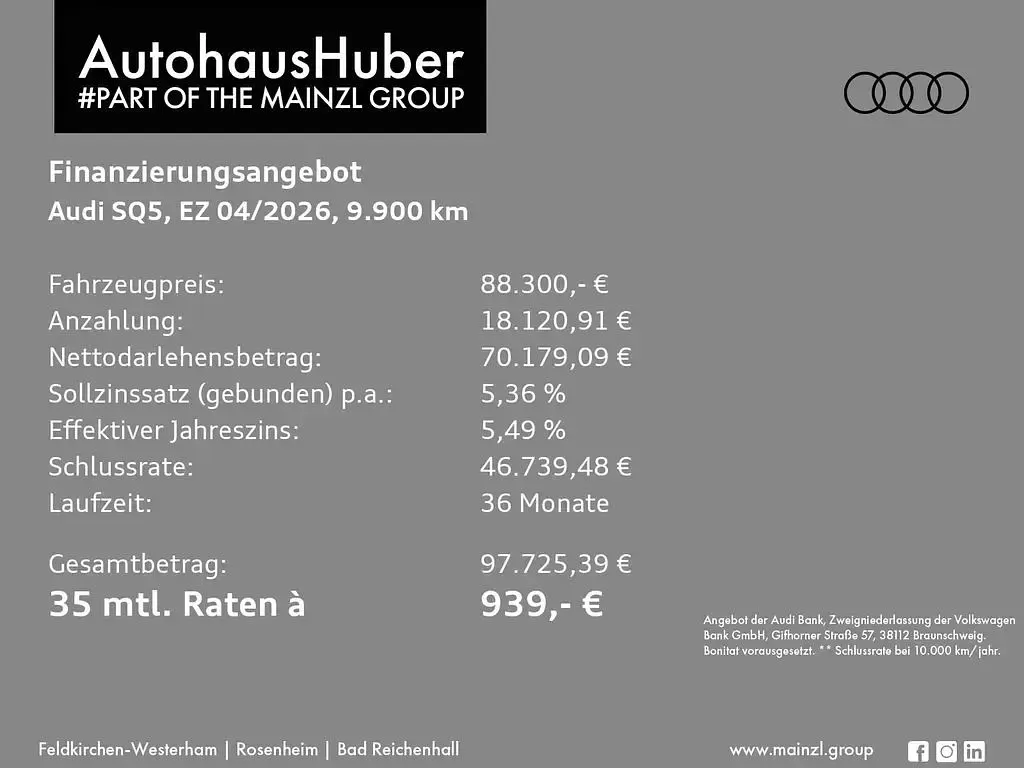 Gebraucht Audi SQ5 Ambiente 499 PS (367 kW) 2025 Rot SUV