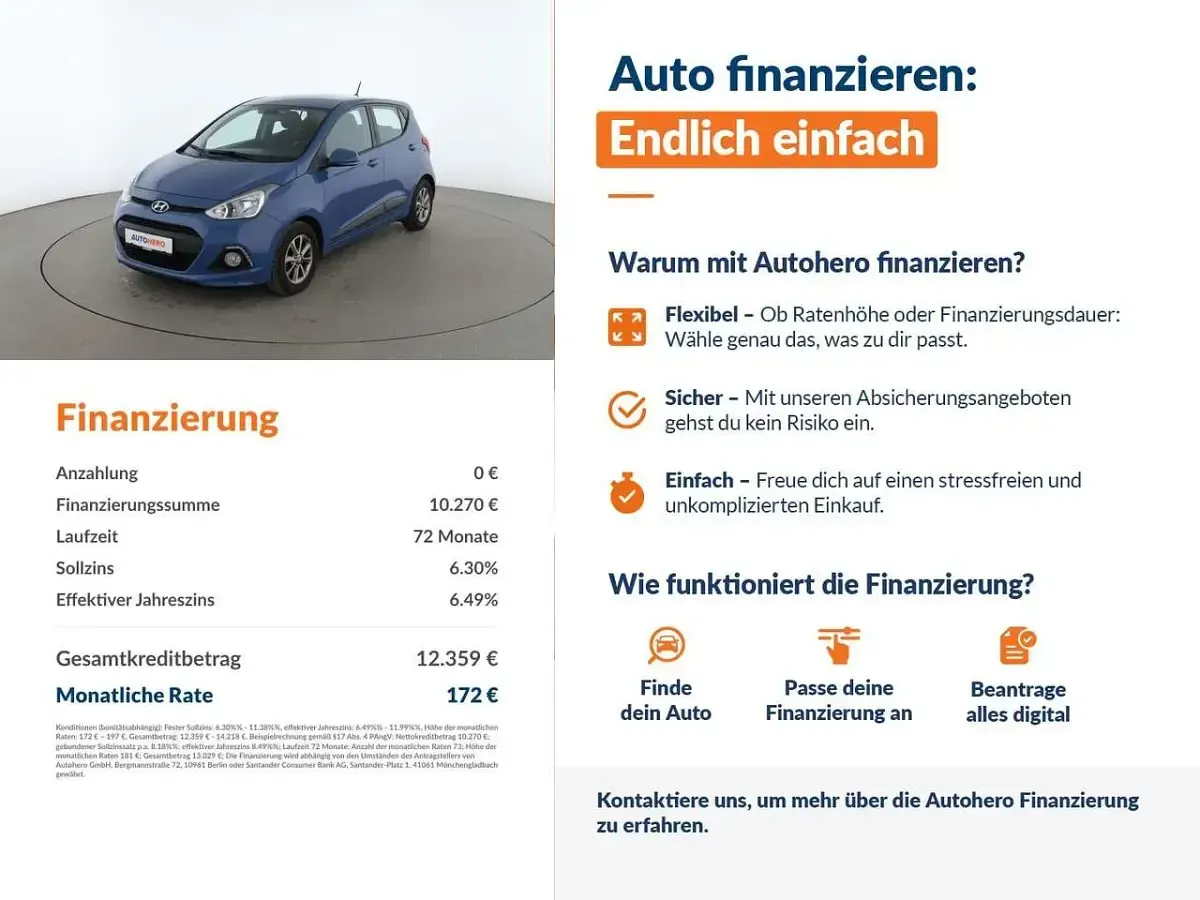 Gebraucht Hyundai i10 Style 87 PS (63 kW) 2016 Blau Kleinwagen