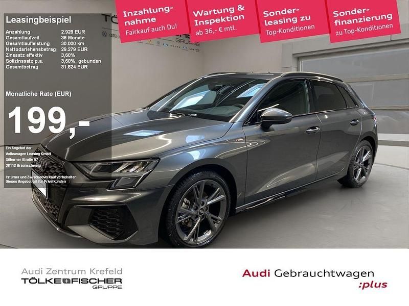 Daytonagrau perleffekt (metallic) Gebraucht 2024 Audi A3 Sportback S-Line Limousine | 29.279 € (Superpreis) - Bild 1/4