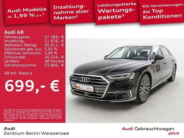 Brillantschwarz Gebraucht 2021 Audi A8L Ambiente Limousine | 57.389 € - Bild 1/2