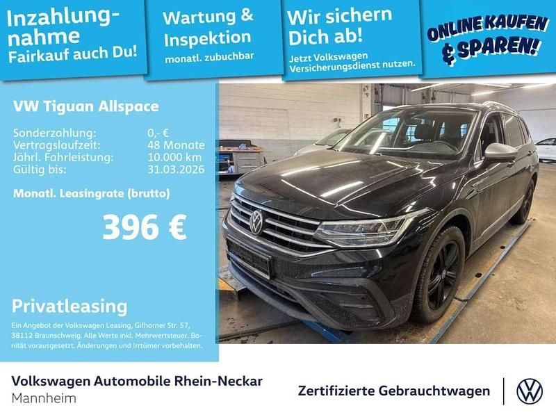 Gebraucht VW Tiguan Allspace Life 200 PS (147 kW) 2022 Deep black perleffekt SUV