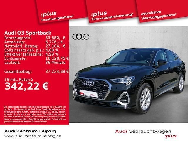 Mythosschwarz metallic Gebraucht 2022 Audi Q3 Sportback Ambiente SUV | 33.880 € (Fairer Preis) - Bild 1/3