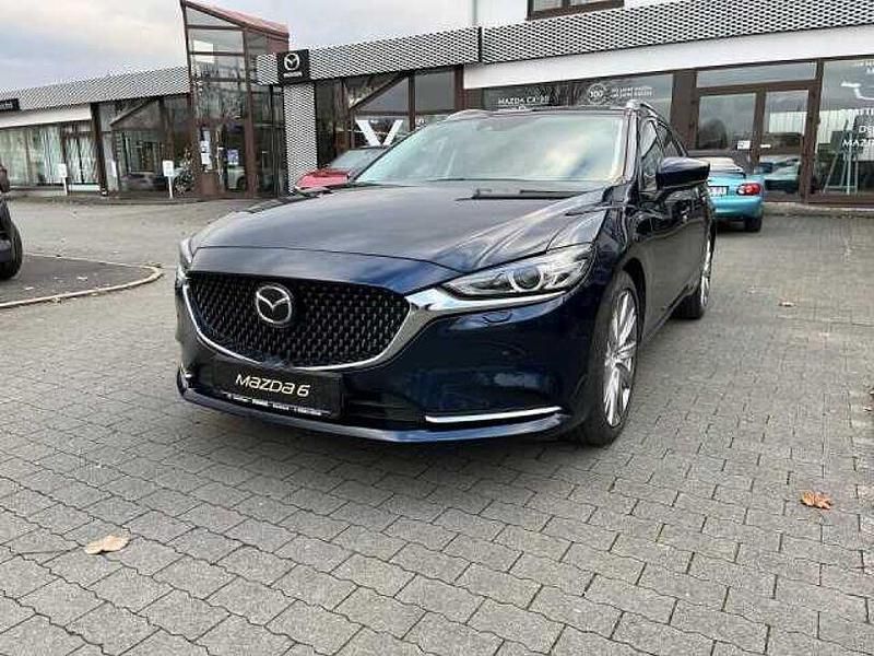 Deep crystal blue (metallic) Gebraucht 2022 Mazda 6 Sports-Line Kombi | 24.790 € (Guter Preis) - Bild 1/4