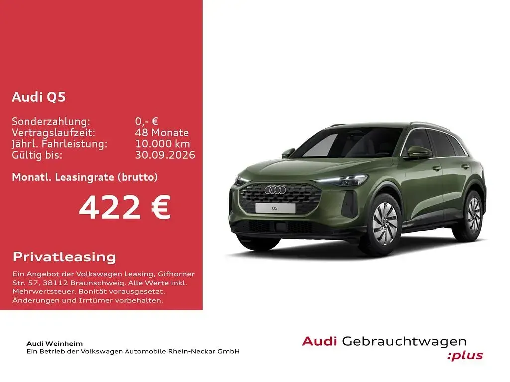 Gebraucht Audi Q5 S-Line 204 PS (150 kW) 2025 Distriktgrün metallic SUV