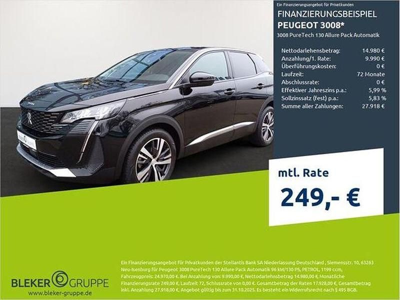 Perlaneraschwarz Gebraucht 2023 Peugeot 3008 Allure SUV | 22.980 € (Guter Preis) - Bild 1/3