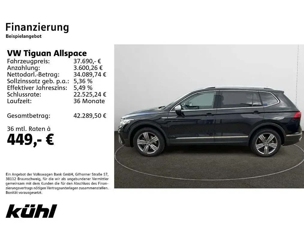 Gebraucht VW Tiguan Allspace Elegance 200 PS (147 kW) 2023 Deep black perleffekt SUV