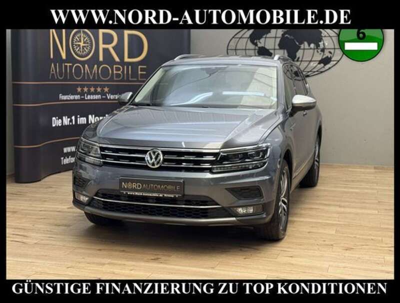Platinum grey metallic (metallic) Gebraucht 2019 VW Tiguan Allspace Highline SUV | 27.890 € (Guter Preis) - Bild 1/3