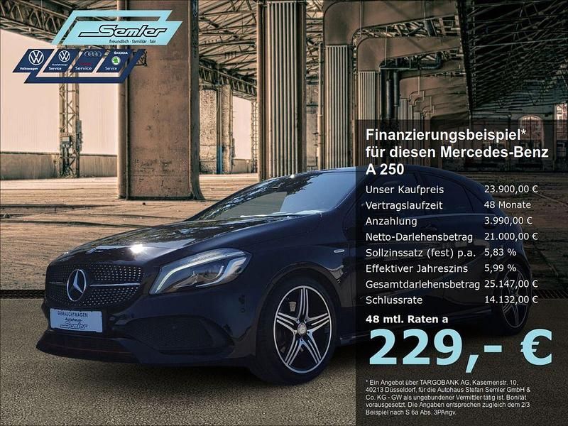 Schwarz Gebraucht 2016 Mercedes A250 Sportline Limousine | 23.900 € (Fairer Preis) - Bild 1/4
