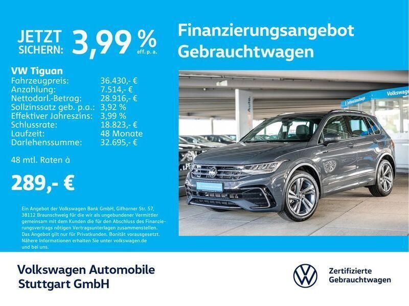 Grau Gebraucht 2023 VW Tiguan R-line SUV | 37.430 € (Fairer Preis) - Bild 1/3