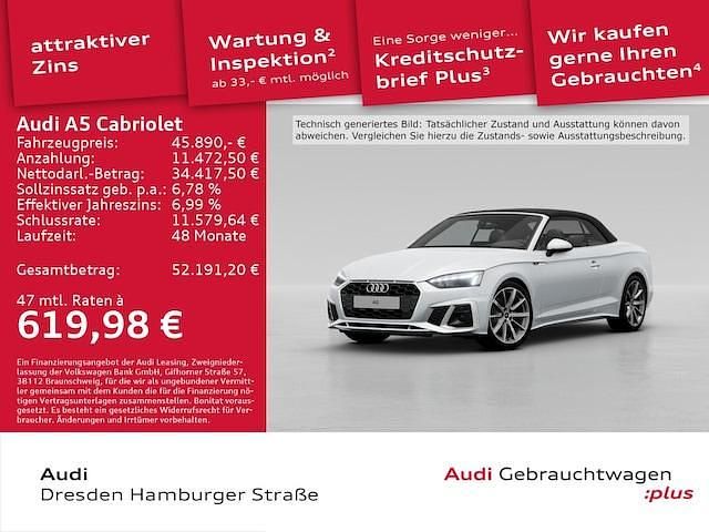 Gletscherweiß metallic Gebraucht 2024 Audi A5 S-Line Coupé | 45.890 € (Superpreis) - Bild 1/3