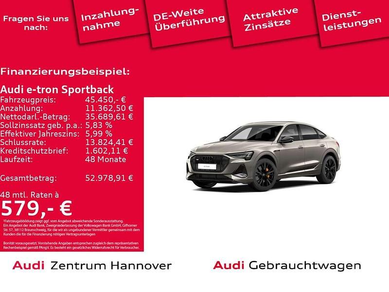 Z7 chronosgrau metallic Gebraucht 2023 Audi e-tron S-Line SUV | 45.450 € (Teuer) - Bild 1/4