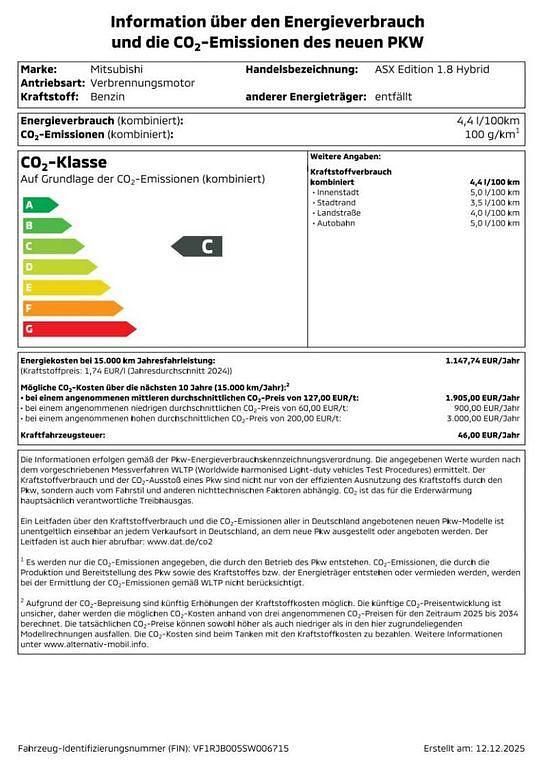 Grau Neu 2025 Mitsubishi ASX Edition SUV | 33.880 € (Fairer Preis) - Bild 1/2